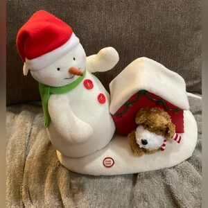 Hallmark: Animated 2011 plush dog and snowman with lights, music, motion